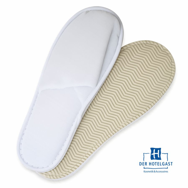 Velours-Slipper geschlossen im Polybeutel